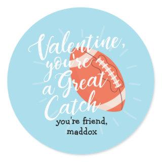 Great Catch Football Valentine Sticker