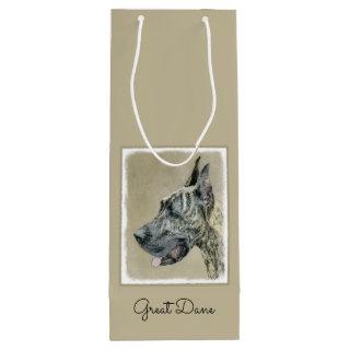 Great Dane (Brindle) Painting - Original Dog Art Wine Gift Bag