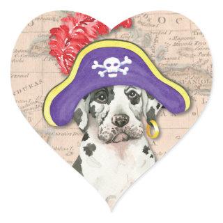 Great Dane Pirate Heart Sticker