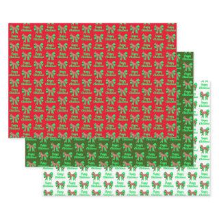 Great Dane Red Christmas Dog & Green Bow 3 Colors  Sheets