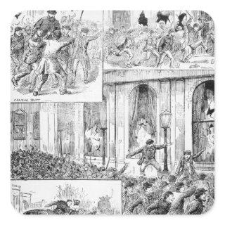 Great Riots in London Square Sticker