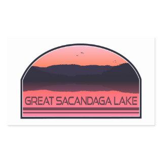 Great Sacandaga Lake New York Red Sunrise Rectangular Sticker