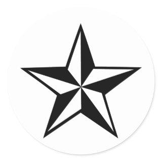 great star icon classic round sticker