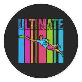 Great Ultimate Frisbee Motif Gift Classic Round Sticker