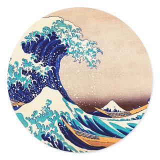 Great Wave Off Kanagawa Japanese Woodblock Print Classic Round Sticker