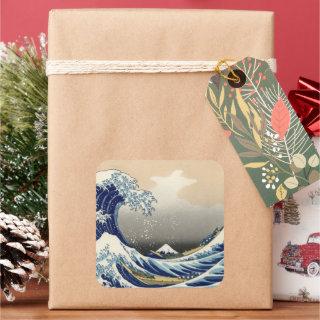 Great Wave off Kanagawa & Mount Fuji Japan Sea Square Sticker