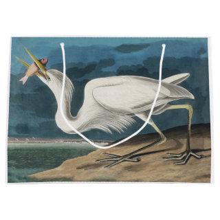 Great White Heron Audubon Bird Wildlife Painting Large Gift Bag