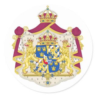 Greater coat of arms of Sweden Classic Round Sticker