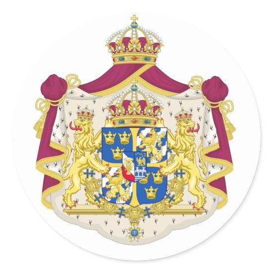 Greater coat of arms of Sweden Classic Round Sticker