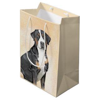 Greater Swiss Mountain Dog Painting - Original Art Medium Gift Bag