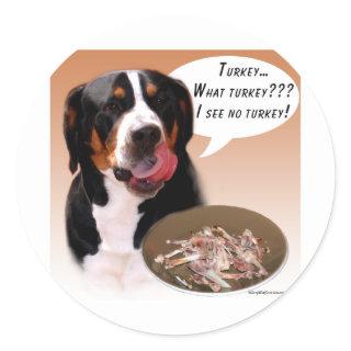 Greater Swiss Mountain Dog Turkey Classic Round Sticker