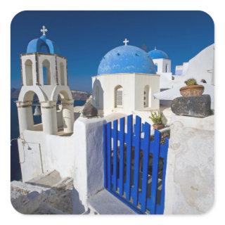 Greece and Greek Island of Santorini town of Oia 3 Square Sticker