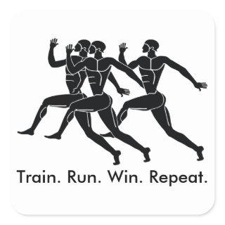 Greek Athlete Sports Running Winning Formula Square Sticker