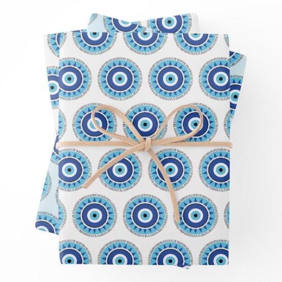 Greek Evil Eye Blue White  Sheets