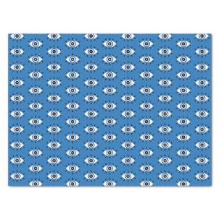 Greek Evil Eye Pattern Blue Black White Tissue Paper
