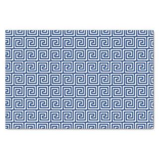 Greek Key Pattern in Navy Blue and White Tissue Paper