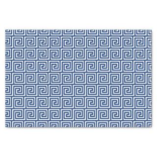 Greek Key Pattern in Navy Blue and White Tissue Paper