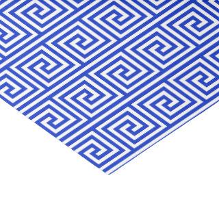Greek Meander Key Squares Pattern Blue Tissue Paper
