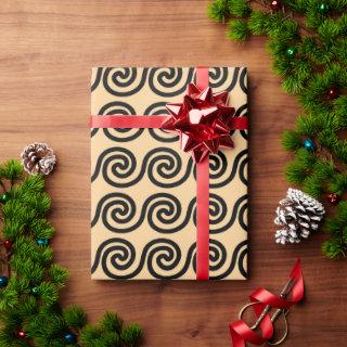 Greek Meander Key Waves Pattern Brown