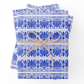 Greek Mediterranean Arabesque Pattern Blue  Sheets