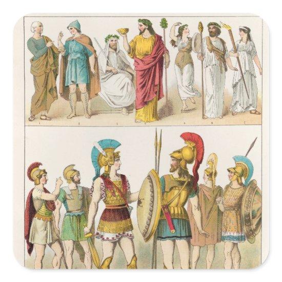 Greek Religious and Military Dress Square Sticker