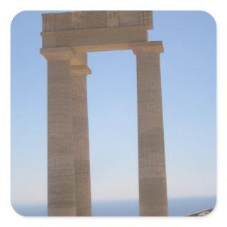 Greek Temple Square Sticker