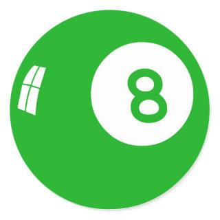 Green 8 Ball! Classic Round Sticker
