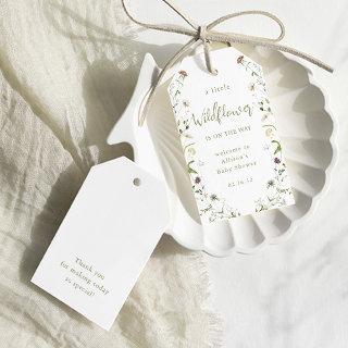 Green A Little Wildflower Rustic Boho Baby Shower  Gift Tags