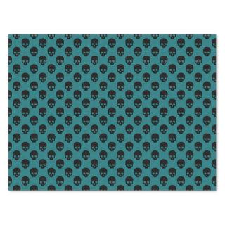 Green and Black Little Skulls Pattern Halloween Tissue Paper