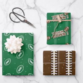 Green and Brown Football Touch Down Party  Sheets