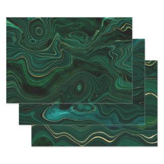 Green and Gold Malachite Gemstone  Sheets