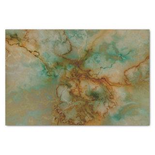 Green and Gold Marble Tissue Paper