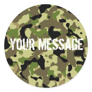 Green and Khaki Camoflage Sticker