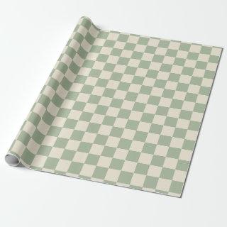 Green and Off White Checkerboard