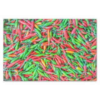 Green and Red Chili Peppers Tissue Paper