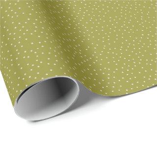 Green and Warm White Polka Dot Desaturated Tiny