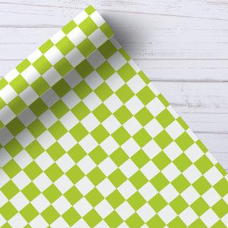 Green and White Checkerboard Pattern