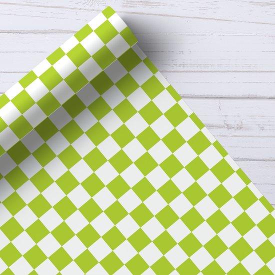 Green and White Checkerboard Pattern