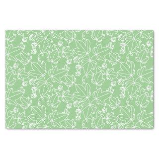 Green and White Ivy Leaf Floral Pattern Tissue Paper