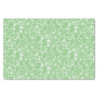 Green and White Ivy Leaf Floral Pattern Tissue Paper