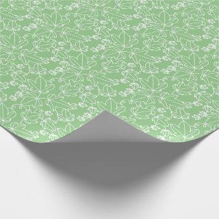 Green and White Ivy Leaf Floral Pattern