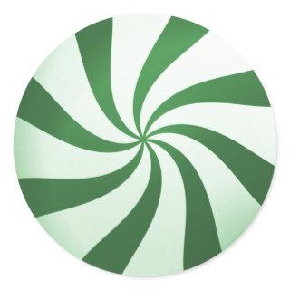 Green and White Peppermint Candy Stickers