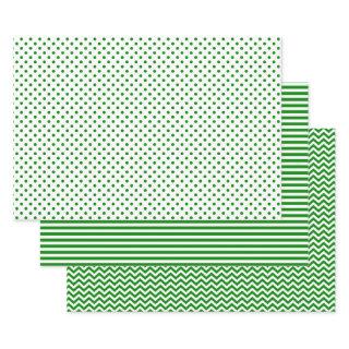 Green and White Stripes Chevron Polka Dots  Sheets