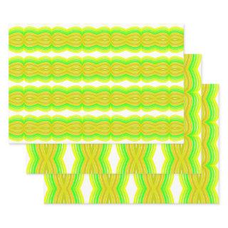 Green And Yellow Figure Eight Ribbon Pattern Art  Sheets