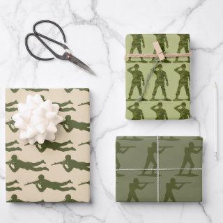 Green Army Action Men Trio  Sheets