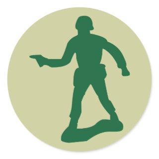 Green Army Man Classic Round Sticker