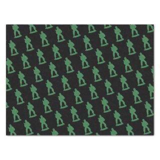 Green Army Men on Black Pattern   Tissue Paper