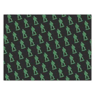Green Army Men on Black Pattern   Tissue Paper