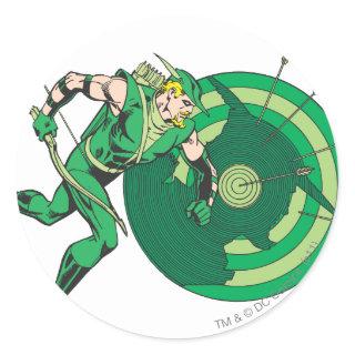 Green Arrow with Target 2 Classic Round Sticker