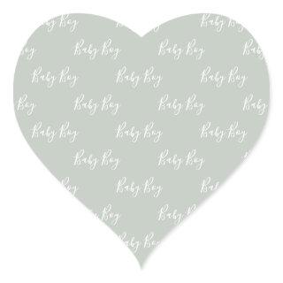 Green Baby Boy Script Heart Sticker